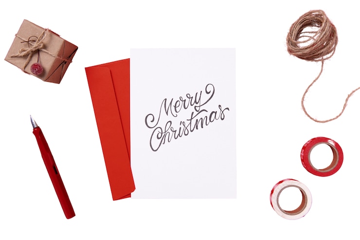 Free PSD christmas card isolated
