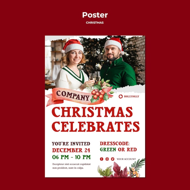 Free PSD christmas celebrating poster print template