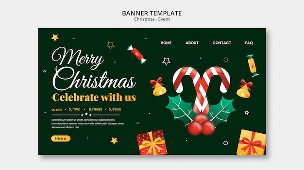 Free PSD christmas celebration banner template