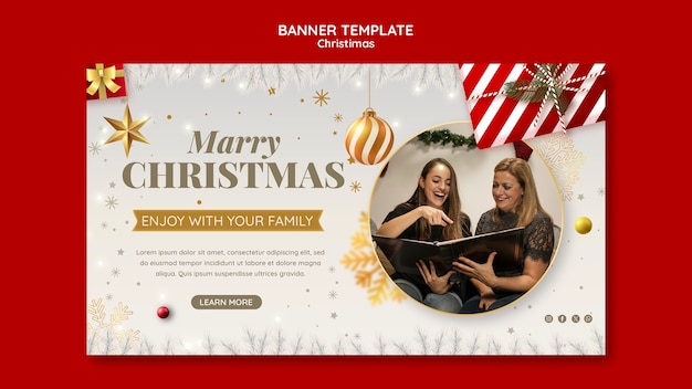 PSD gratuito modello di banner per le celebrazioni di natale