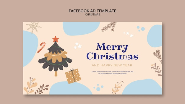 無料PSD クリスマスのお祝いのfacebookテンプレート