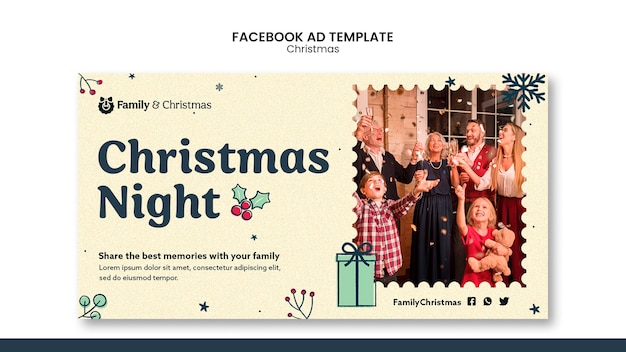 PSD gratuito modello facebook di celebrazione di natale