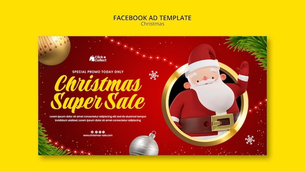 無料PSD クリスマスのお祝いのfacebookテンプレート