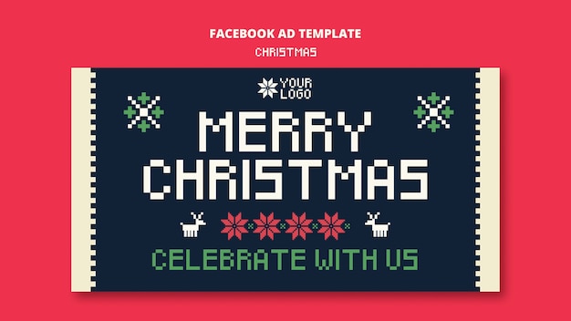 無料PSD クリスマスのお祝いのfacebookテンプレート