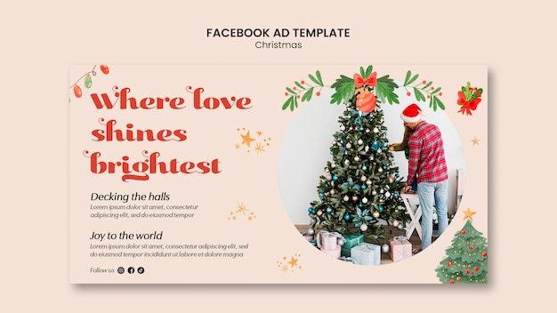 Free PSD christmas celebration facebook template