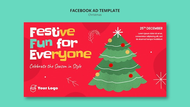 PSD gratuito template di facebook per la celebrazione di natale