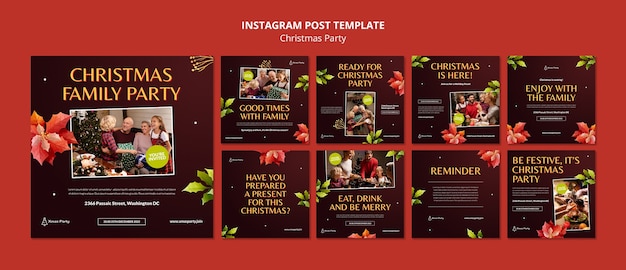 無料PSD クリスマスのお祝いのinstagram投稿