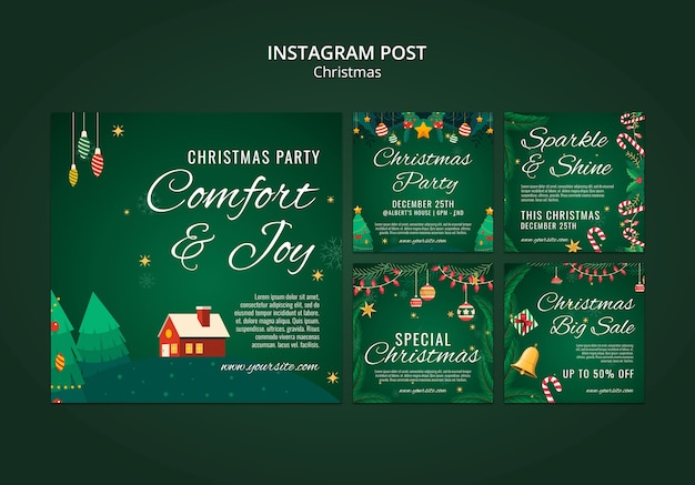 Free PSD christmas celebration  instagram posts