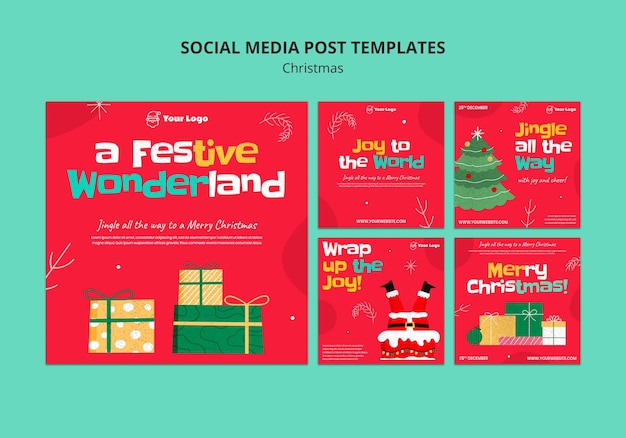 Free PSD christmas celebration  instagram posts