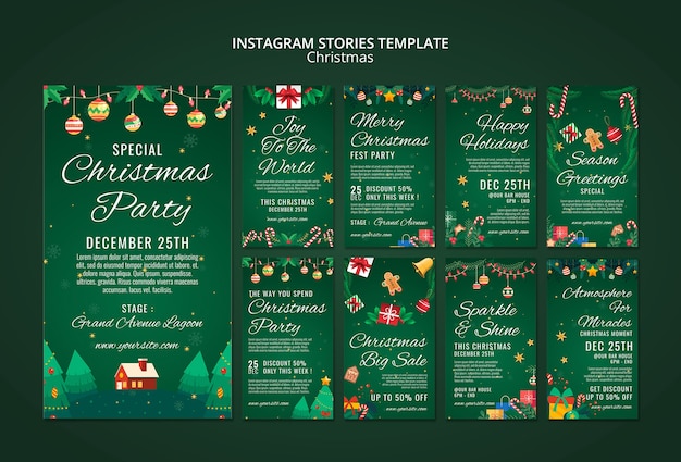 PSD gratuito storie instagram per le feste di natale