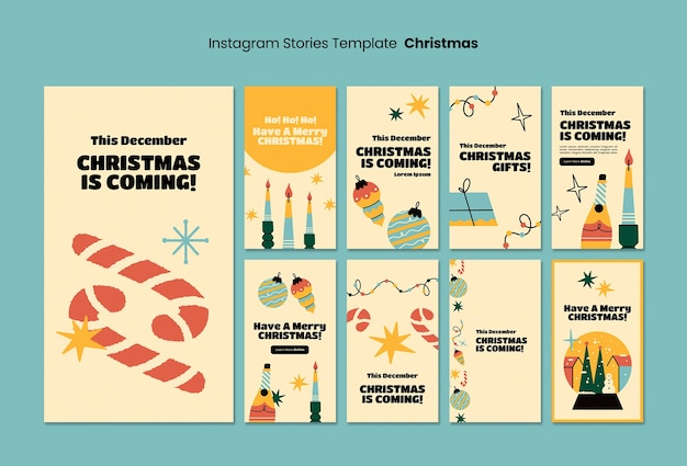 PSD gratuito storie instagram per le feste di natale