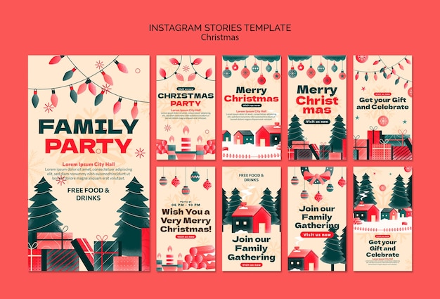 PSD gratuito storie instagram per le feste di natale