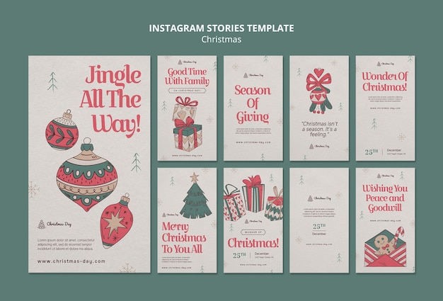 PSD gratuito storie instagram per le feste di natale