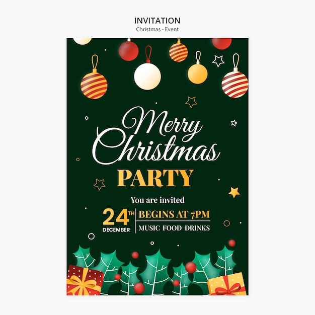 Free PSD christmas celebration invitation template