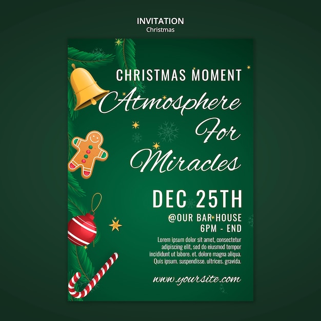 Free PSD christmas celebration invitation template