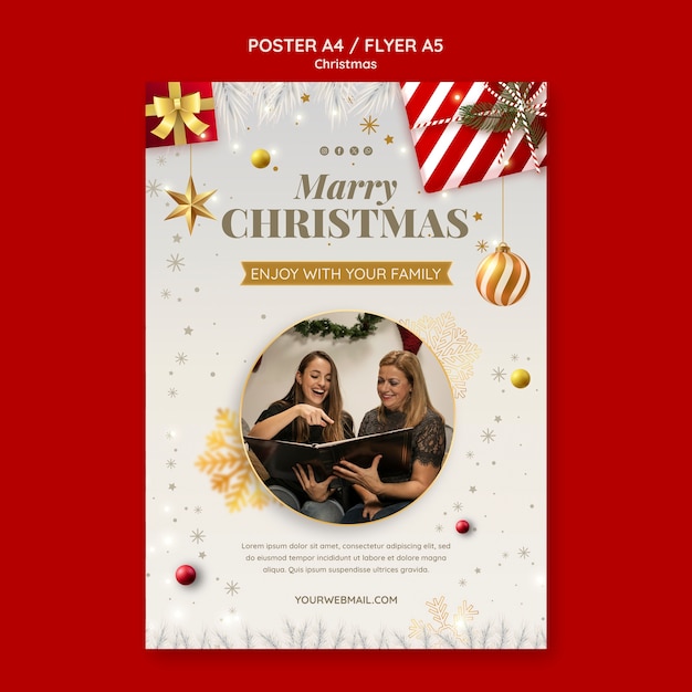 Christmas celebration invitation template