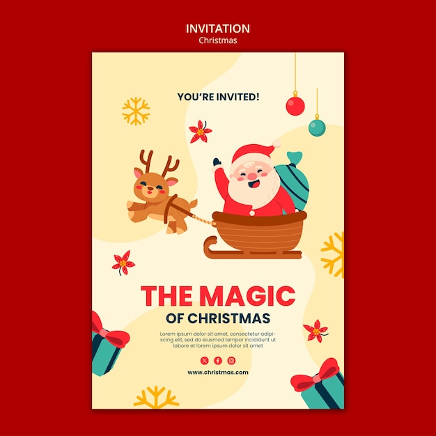 Christmas celebration invitation template