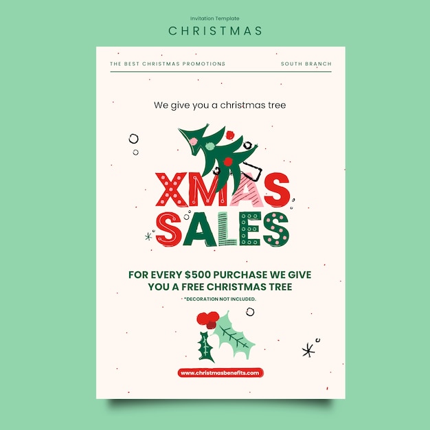 Free PSD christmas celebration invitation template