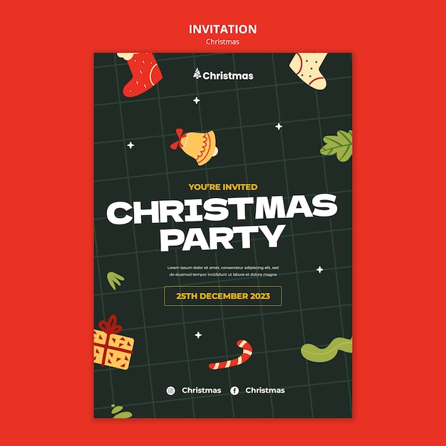 PSD gratuito modello di invito per la celebrazione del natale