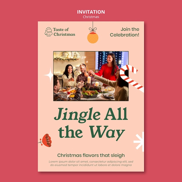 Free PSD christmas celebration invitation template