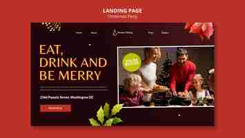 Free PSD christmas celebration landing page template