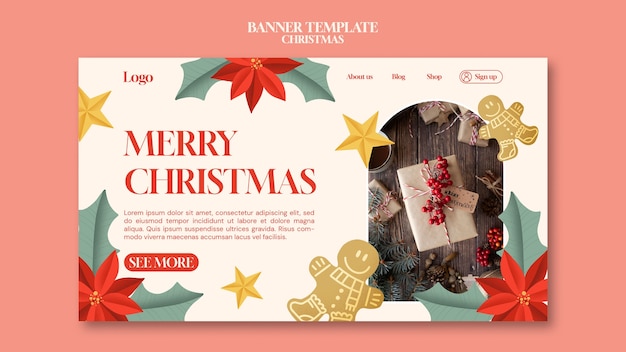 Free PSD christmas celebration landing page template