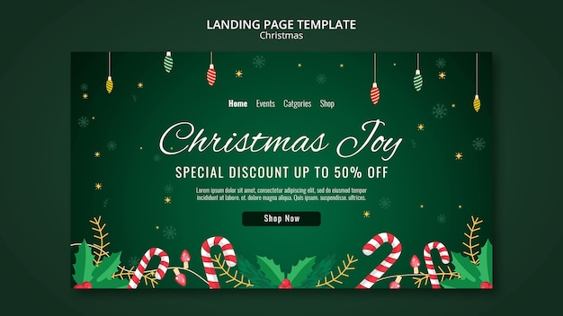 無料PSD クリスマスのお祝いのランディングページテンプレート