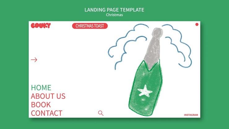 Free PSD christmas celebration landing page template