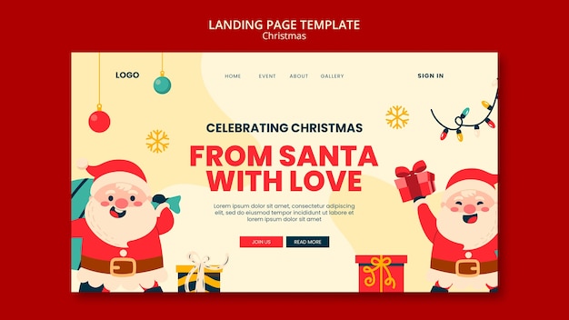 Free PSD christmas celebration landing page  template