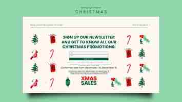 Free PSD christmas celebration landing page template