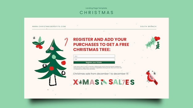 Free PSD christmas celebration landing page template