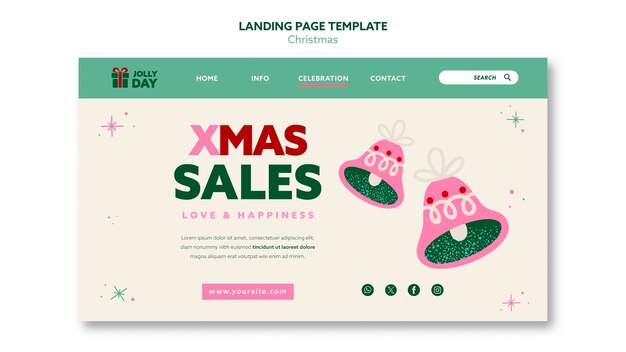 christmas celebration landing page template