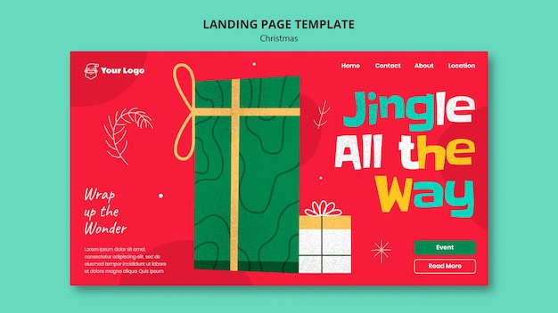 Free PSD christmas celebration landing page template
