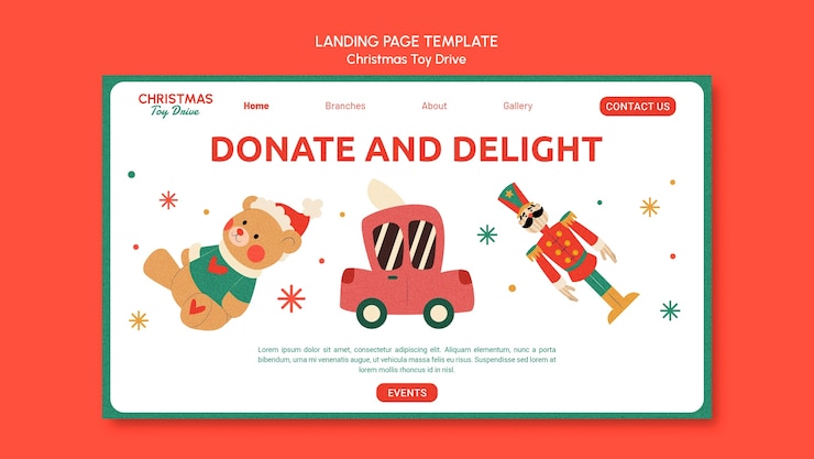 Free PSD christmas celebration landing page template