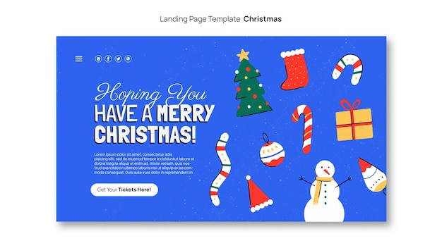 Free PSD christmas celebration landing page