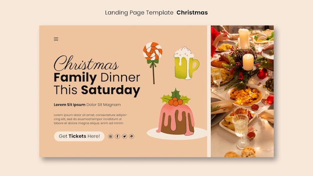 Free PSD christmas celebration landing page