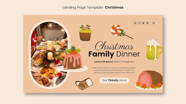 Free PSD christmas celebration landing page