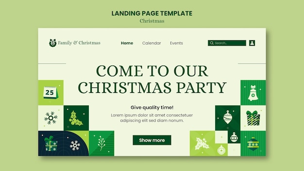 Free PSD christmas celebration landing page