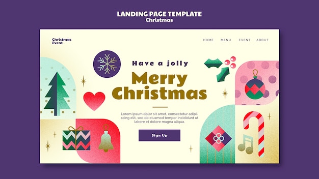 Free PSD christmas celebration landing page