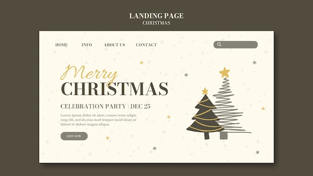 無料PSD クリスマスのお祝いのランディングページ