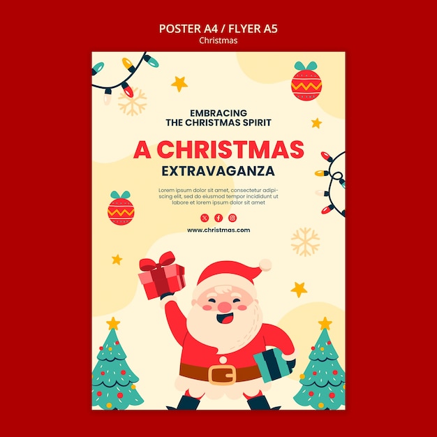 Free PSD christmas celebration poster template