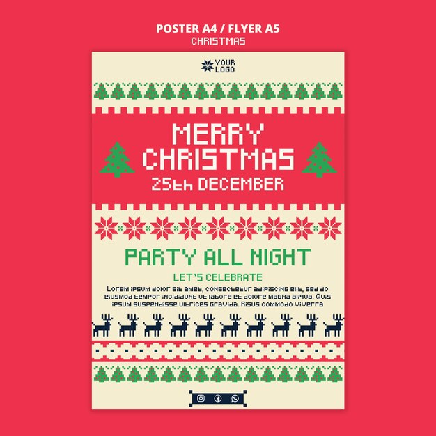 Christmas celebration poster template