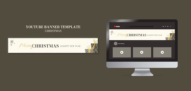 Free PSD christmas celebration youtube banner template
