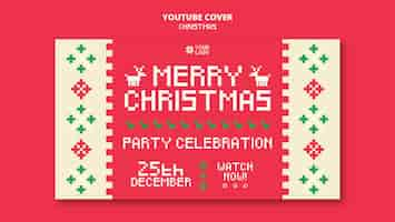 Free PSD christmas celebration youtube cover template