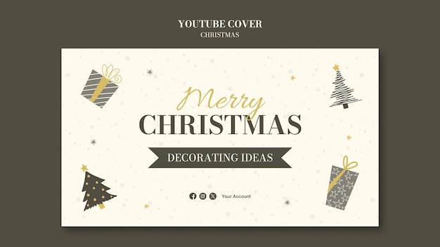 無料PSD クリスマスのお祝いの youtube カバー テンプレート