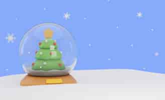 PSD gratuito composizioni natalizie con globo ad albero