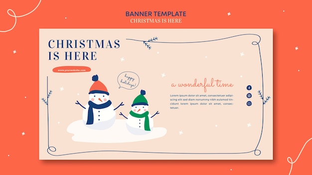 Free PSD christmas concept banner template