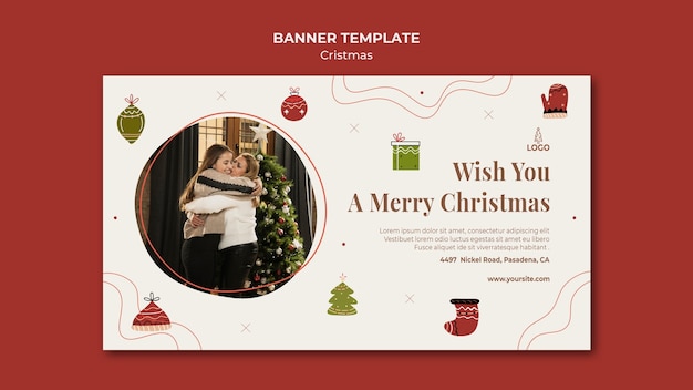 Free PSD christmas concept banner template