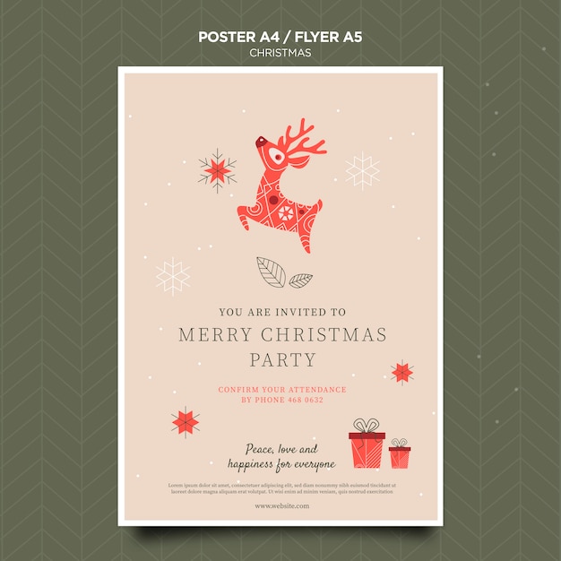 Free PSD christmas concept flyer template