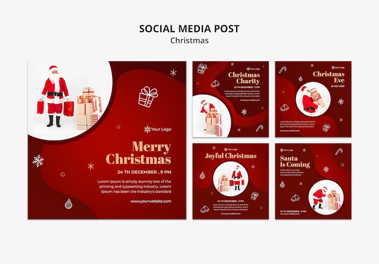 मुफ़्त PSD christmas concept social media post template